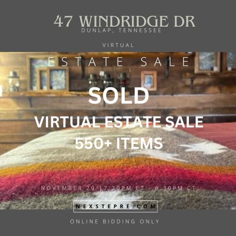 SOLD - Virtual Estate Sale 550+ Items - 47 Windridge Dr., Dunlap, TN