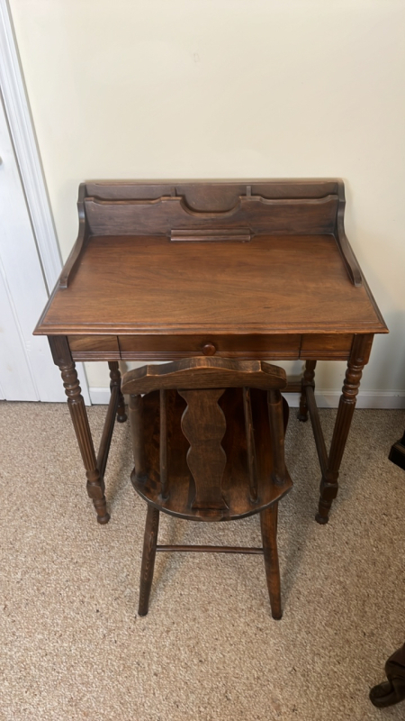 Solid Wood Writing Desk w/ Chair