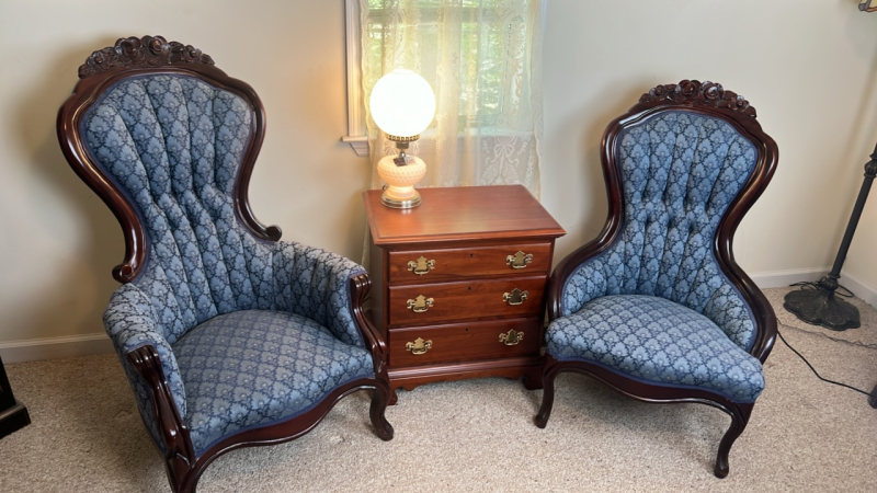 His & Hers Antique Victorian Style Chairs
