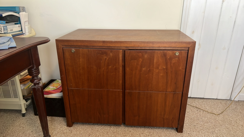 Solid Wood 4-Drawer File Credenza