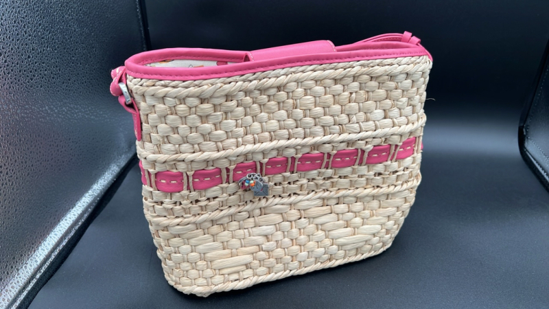 Brighton Carmella Pink Straw Handbag