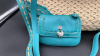 Brighton Teal Straw Messenger Bag - 2
