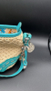 Brighton Teal Straw Messenger Bag - 4