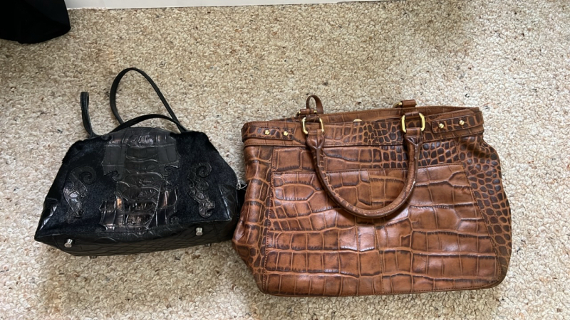 Isaac Mizrahi Brown Leather Bag and Marc and Marc by Sharif Top Handle handbag