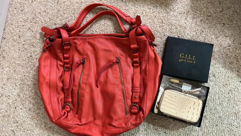 Joelle Hawkens Leather Bag and G.I.L.I Wallet Purse