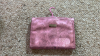 Pink Canvas Tote with Assorted Travel Bags - 11