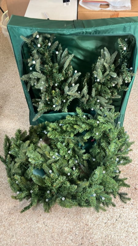 Light Up Christmas Garland and Mini Christmas Trees