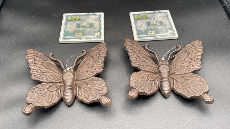 Metal Butterflies and Coasters