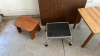 Folding Table, Wooden End Table and Stools (2) - 4