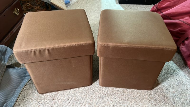 Brown Fabric Storage Cubes (2)