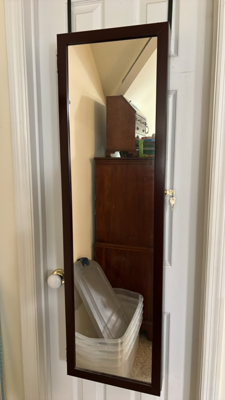 Mirrored Over The Door Jewelry Organizer w/ Keys