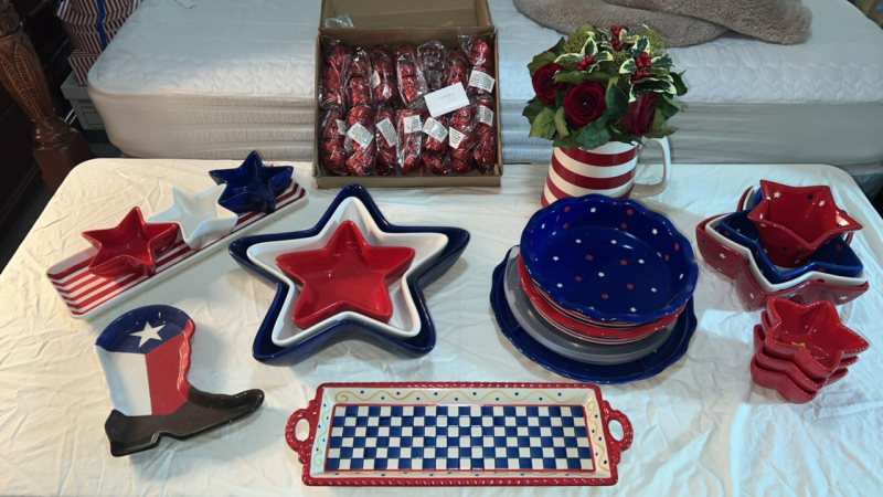 Assorted 4th of July Dishes and Decor