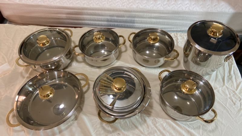 Stainless Steel Pots , Pans, Wok Set, Wine Container