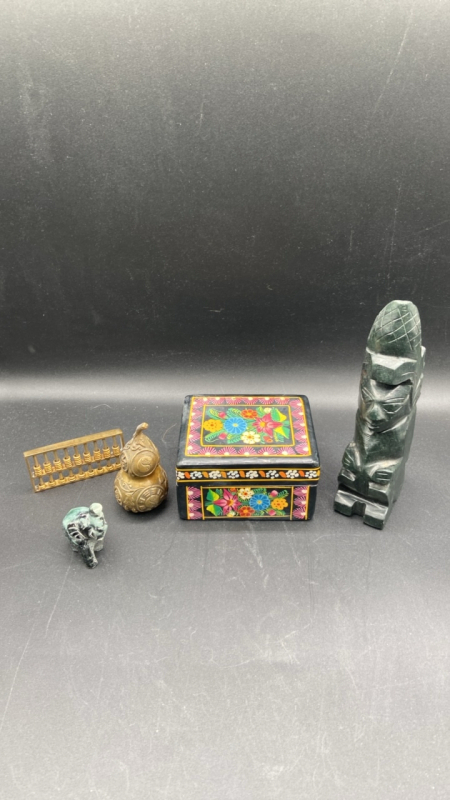 Assorted Trinkets and Box