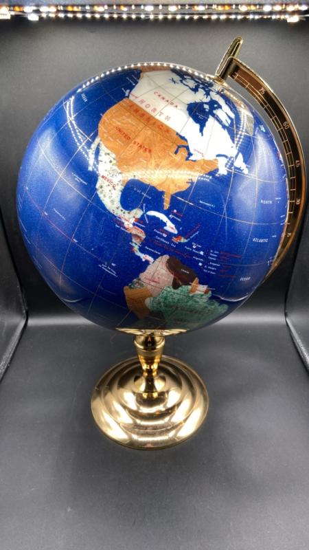 Cobalt Gem Style Globe on Stand