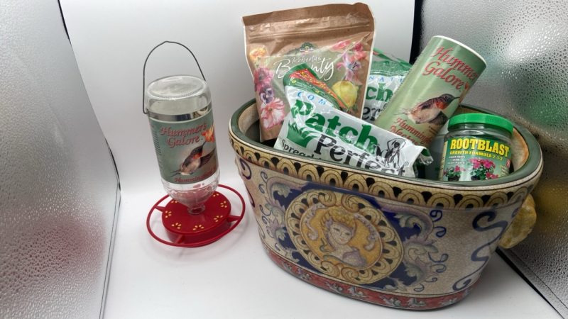 Hummingbird Feeder/ Plant Food and Planter Pot