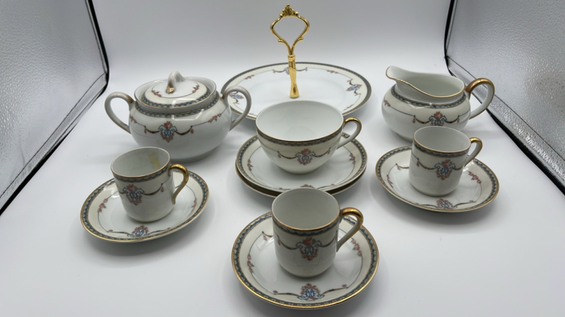 Espresso Cream & Sugar, Cup, Saucer and Tray