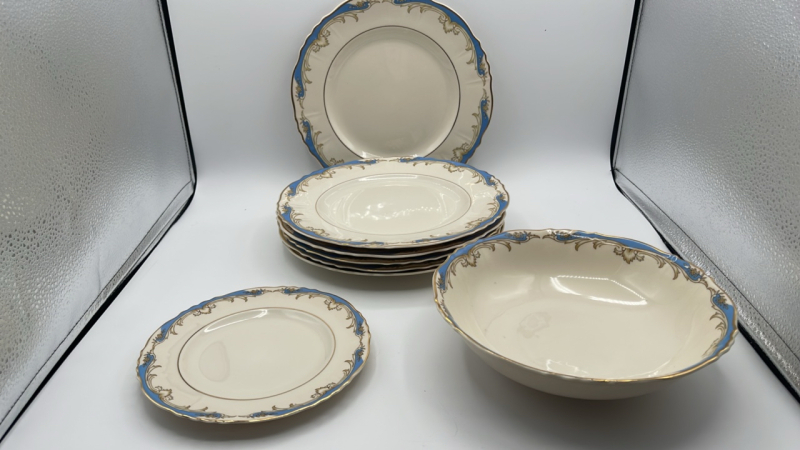 Federal China Plates, Bowl, and Small Plate