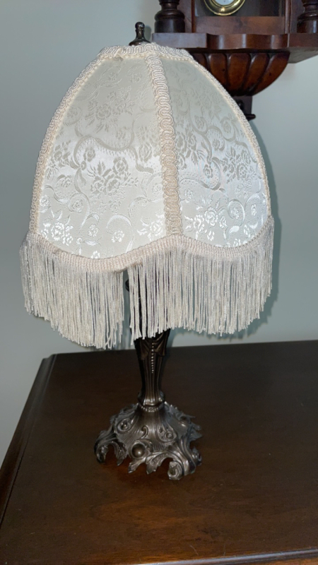 Vintage Lamp with Artistic Base and Tassel Lamp Shade