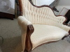 Antique Victorian Beige Settee - 6