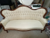 Antique Victorian Beige Settee - 8
