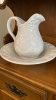 White Embossed Pitcher Bowl