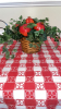 Table with Red Checkered Covering, Kitchen Decor, Decorative Window Hanger, and Chair - 3