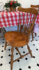 Table with Red Checkered Covering, Kitchen Decor, Decorative Window Hanger, and Chair - 5