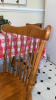 Table with Red Checkered Covering, Kitchen Decor, Decorative Window Hanger, and Chair - 8