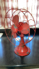 Backless Bar Stools (2), Red Metal Fan & Hanging Stoneware - 2