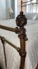 Brass Bed Frame with Comforter and Two Pillows - 2