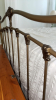 Brass Bed Frame with Comforter and Two Pillows - 3