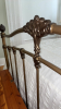 Brass Bed Frame with Comforter and Two Pillows - 4