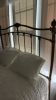 Brass Bed Frame with Comforter and Two Pillows - 7