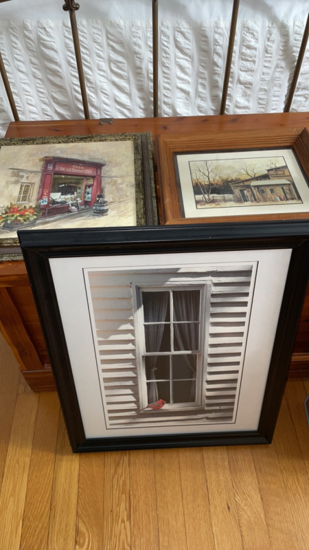 Olson’s Cavesu Store Picture, Barn Shed Picture, and Dan William’s Red Bird Window Picture