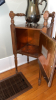 Antique Tobacco Cabinet with Stricker, and Silver Pitcher - 4