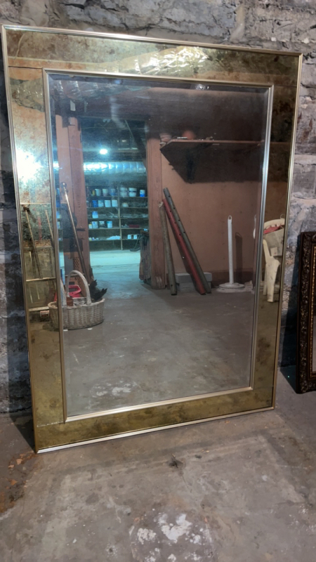 Vintage Brass Wall Mirror