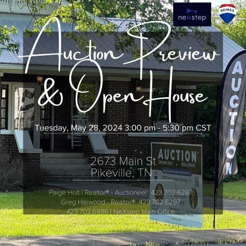 Auction Preview & Open House Tuesday May 28th