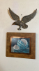 Brass Eagle & Wooden Frame w/ Watermelon Picture