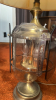 Mid Century Brass and Beveled Etched Glass Table Lamp - 4