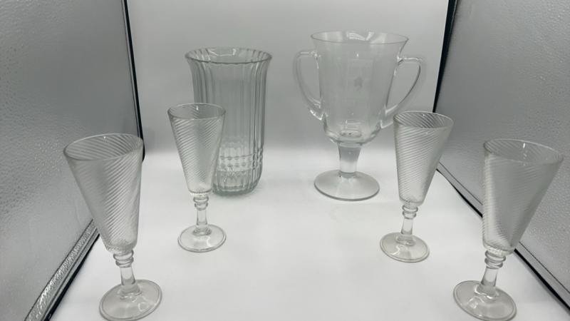 Goblet, Vase and Champagne Glasses