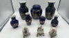 Cobalt Blue Porcelain Miniature Set w/ Fabergé Style Eggs - 2