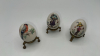 Cobalt Blue Porcelain Miniature Set w/ Fabergé Style Eggs - 10