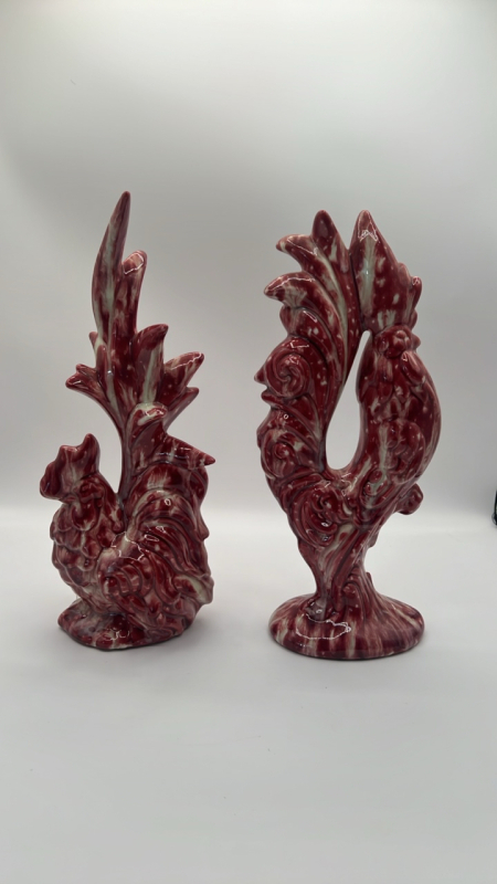 Mid Century Modern Ceramic Rooster & Hen Set