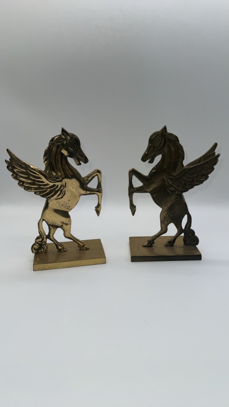 Vintage Brass Pegasus Book Ends (2)