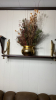 Wood & Brass Shelf w/ Brass Planter Arrangement