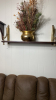 Wood & Brass Shelf w/ Brass Planter Arrangement - 5