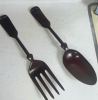 Large MCM Rustic Metal Spoon & Fork Home Decor - 2