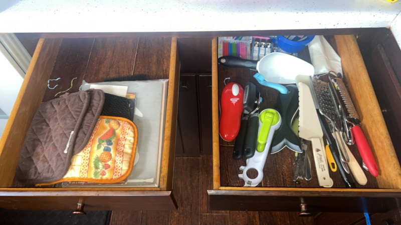 Drawers of Assorted Kitchen Supplies