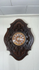 Large Antique Wooden Wall Clock & Shelves - 3